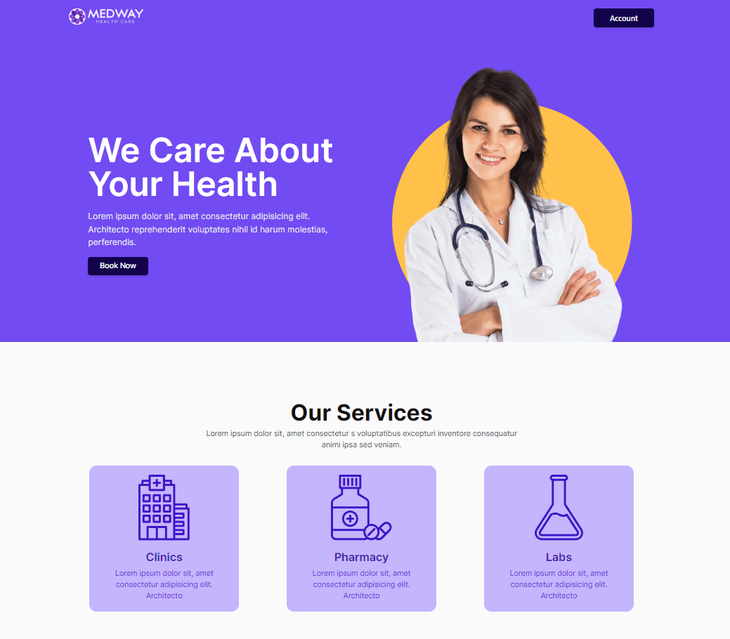 Screenshot of Medway Healthcare