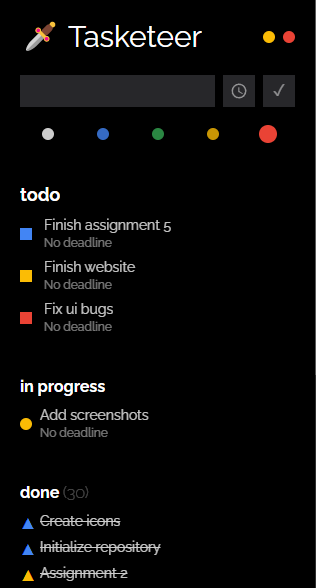 Screenshot of Tasketeer